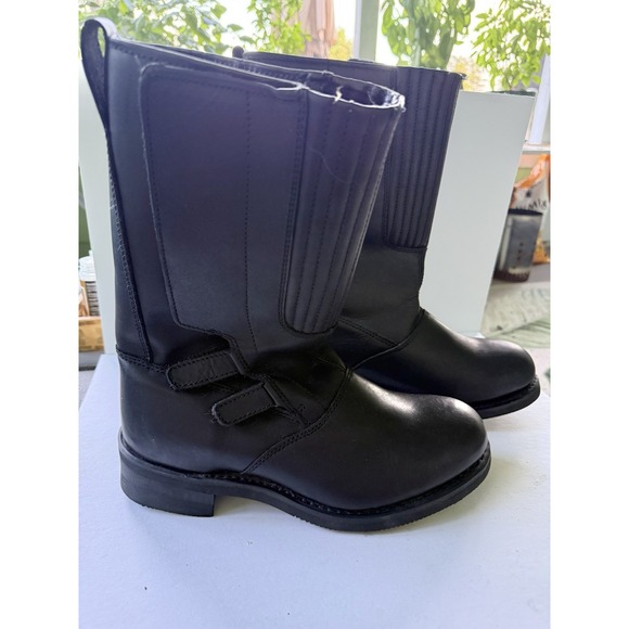 River Road Turnpike Cruiser Boots Men\'s Sz 11 Leather Oil Resistant Black Biker main image 10